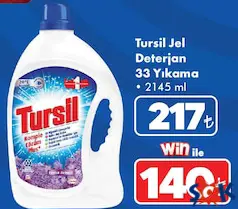 TURSİL JEL DETERJAN 33 YIKAMA 2145 ML fiyat ve kampanya bilgisi